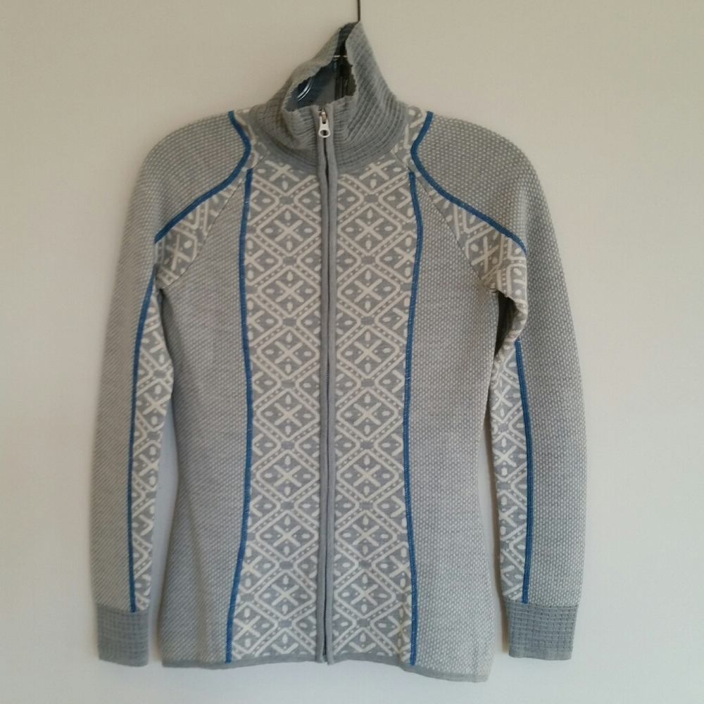SMART WOOL DACONO FULL ZIP GRAY SWEATER, SIZE XS